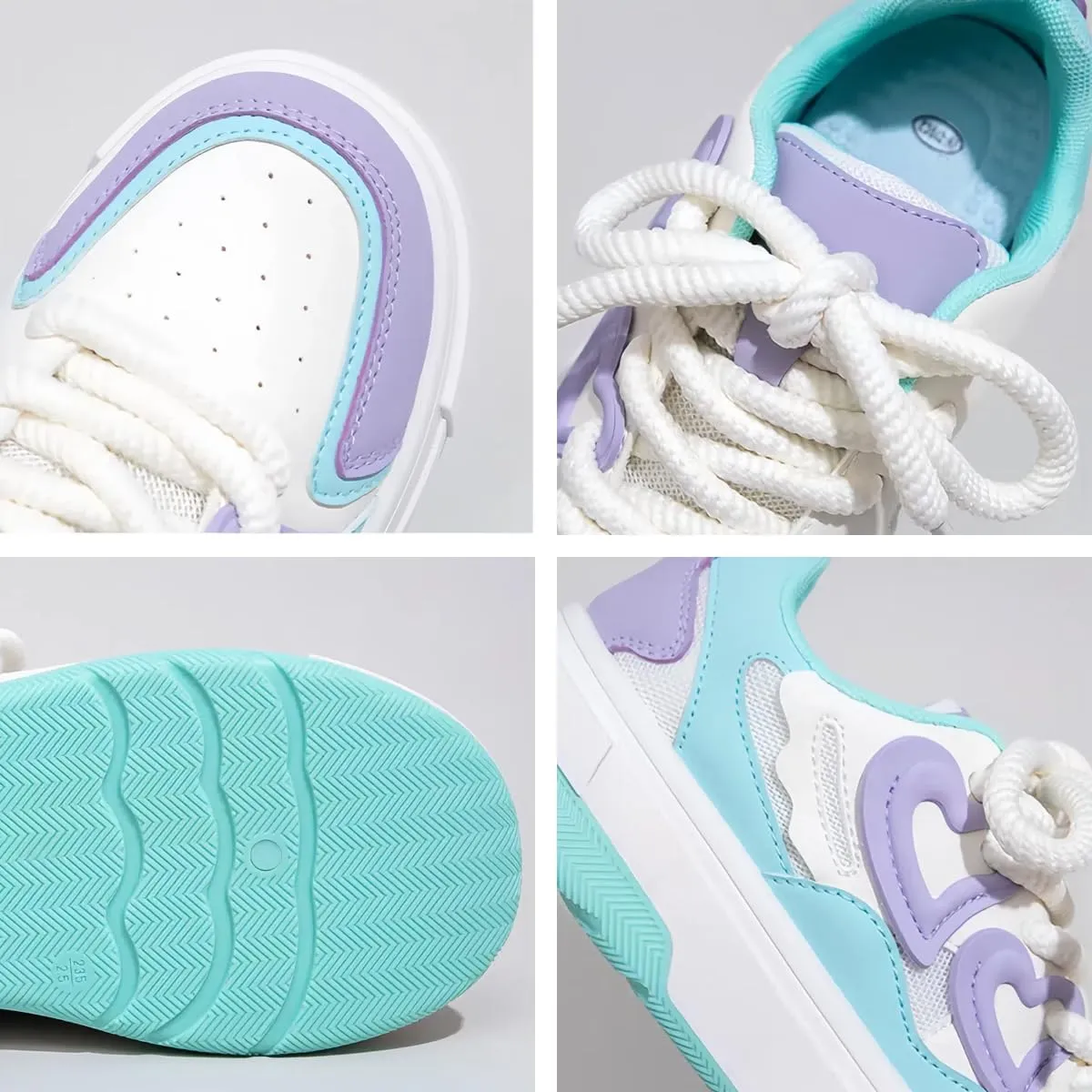 Women's 3D Heart Chunky Sneakers, Platform Casual Trainers, Cute Y2K Versatile Streetwear Everyday Wear Height Boost