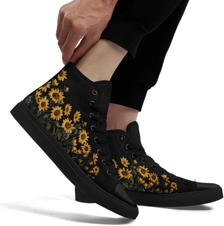 Womens Canvas Shoes High Top Sneakers Lace up Casual Trainers Plimsoles Flat Shoes