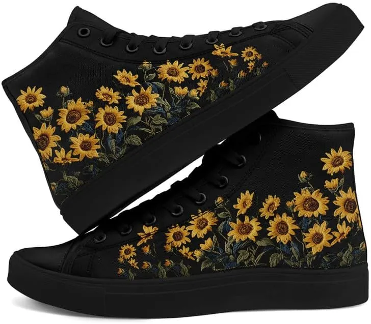 Womens Canvas Shoes High Top Sneakers Lace up Casual Trainers Plimsoles Flat Shoes
