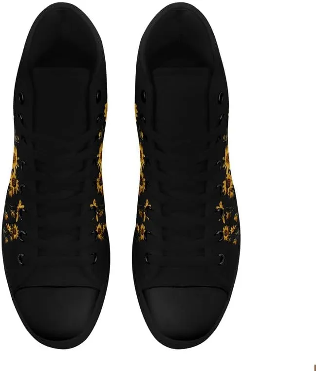 Womens Canvas Shoes High Top Sneakers Lace up Casual Trainers Plimsoles Flat Shoes