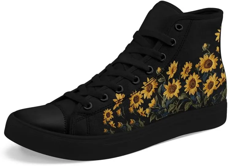 Womens Canvas Shoes High Top Sneakers Lace up Casual Trainers Plimsoles Flat Shoes
