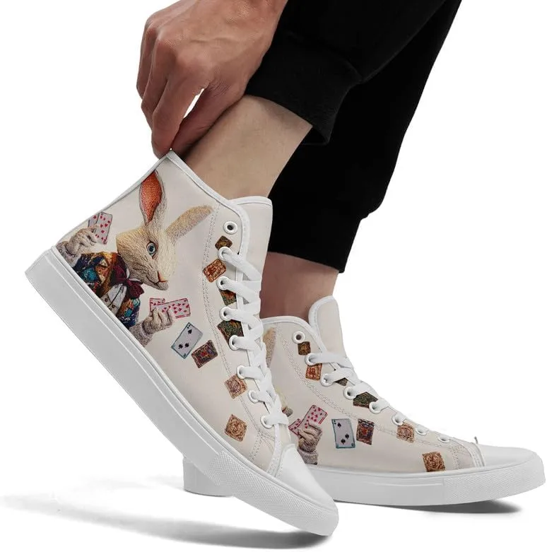 Womens Canvas Shoes High Top Sneakers Lace up Casual Trainers Plimsoles Flat Shoes