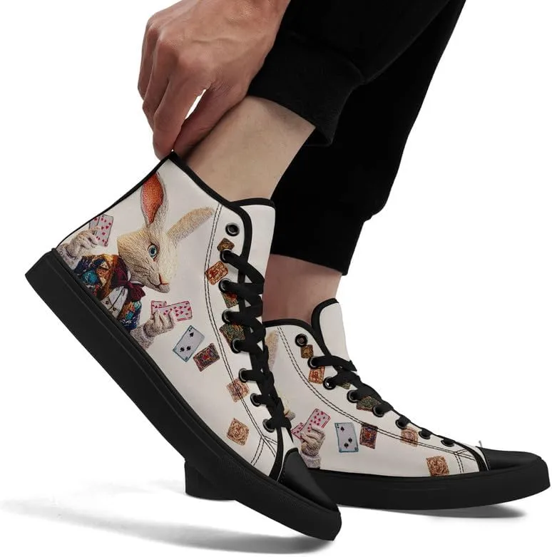 Womens Canvas Shoes High Top Sneakers Lace up Casual Trainers Plimsoles Flat Shoes