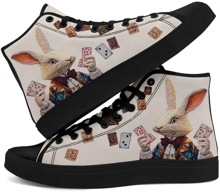 Womens Canvas Shoes High Top Sneakers Lace up Casual Trainers Plimsoles Flat Shoes