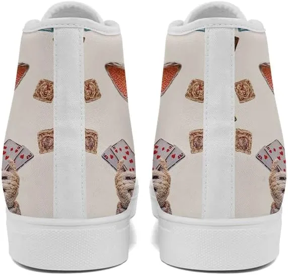 Womens Canvas Shoes High Top Sneakers Lace up Casual Trainers Plimsoles Flat Shoes