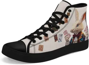 Womens Canvas Shoes High Top Sneakers Lace up Casual Trainers Plimsoles Flat Shoes