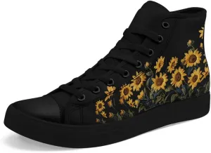 Womens Canvas Shoes High Top Sneakers Lace up Casual Trainers Plimsoles Flat Shoes