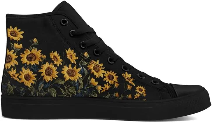 Womens Canvas Shoes High Top Sneakers Lace up Casual Trainers Plimsoles Flat Shoes