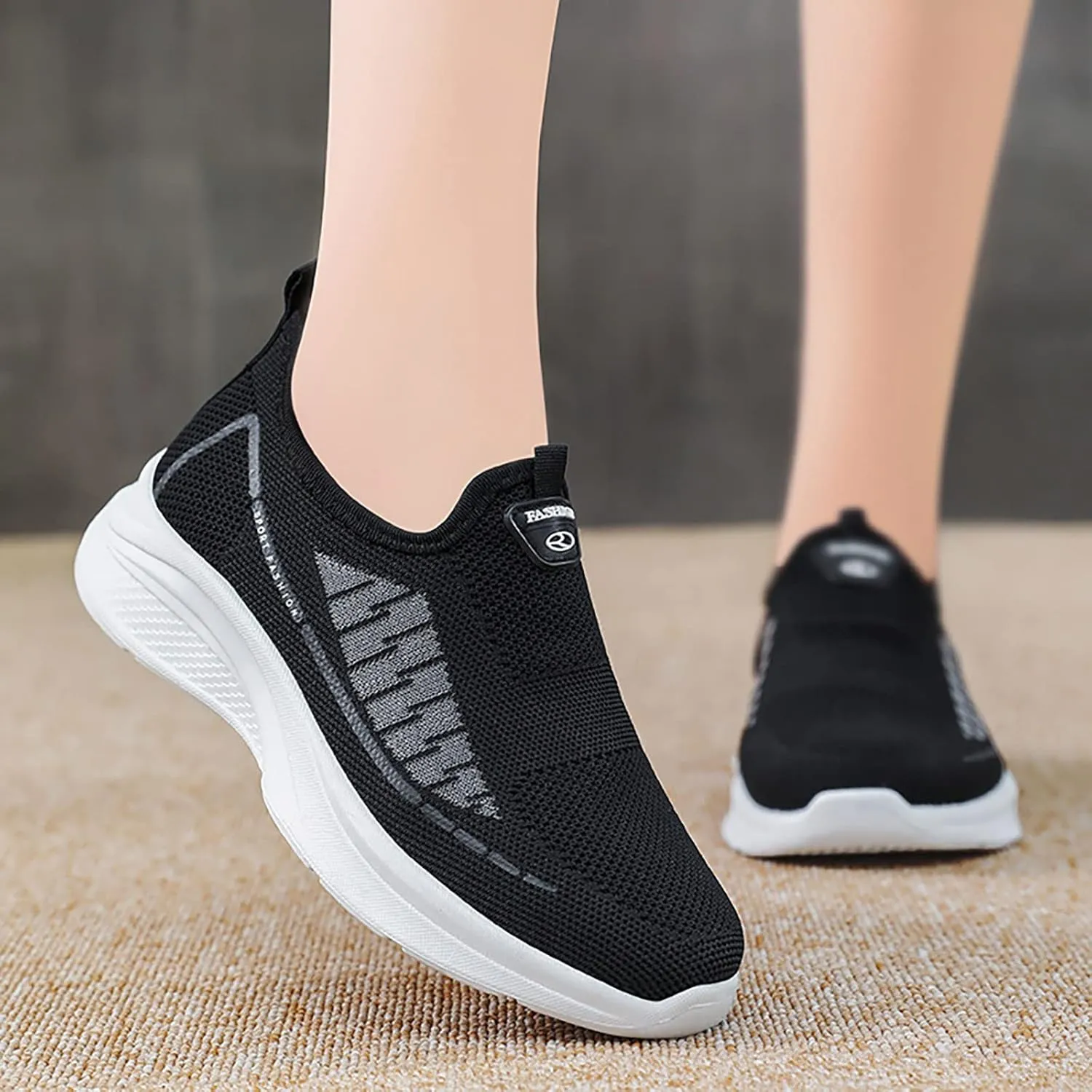 Women's Fashion Sneakers with Arch Support Women Slip On Sneakers Wide Womens Athletic Shoes Plantar Fasciitis Sneakers Women Arch Support White Cute Black Sneakers for Women