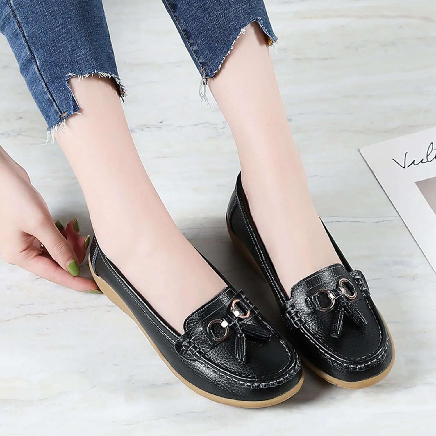 Womens Flats Shoes Comfortable Loafers Walking Shoes Slip On Work Shoes Comfort Work Shoes Dressy Office Shoes