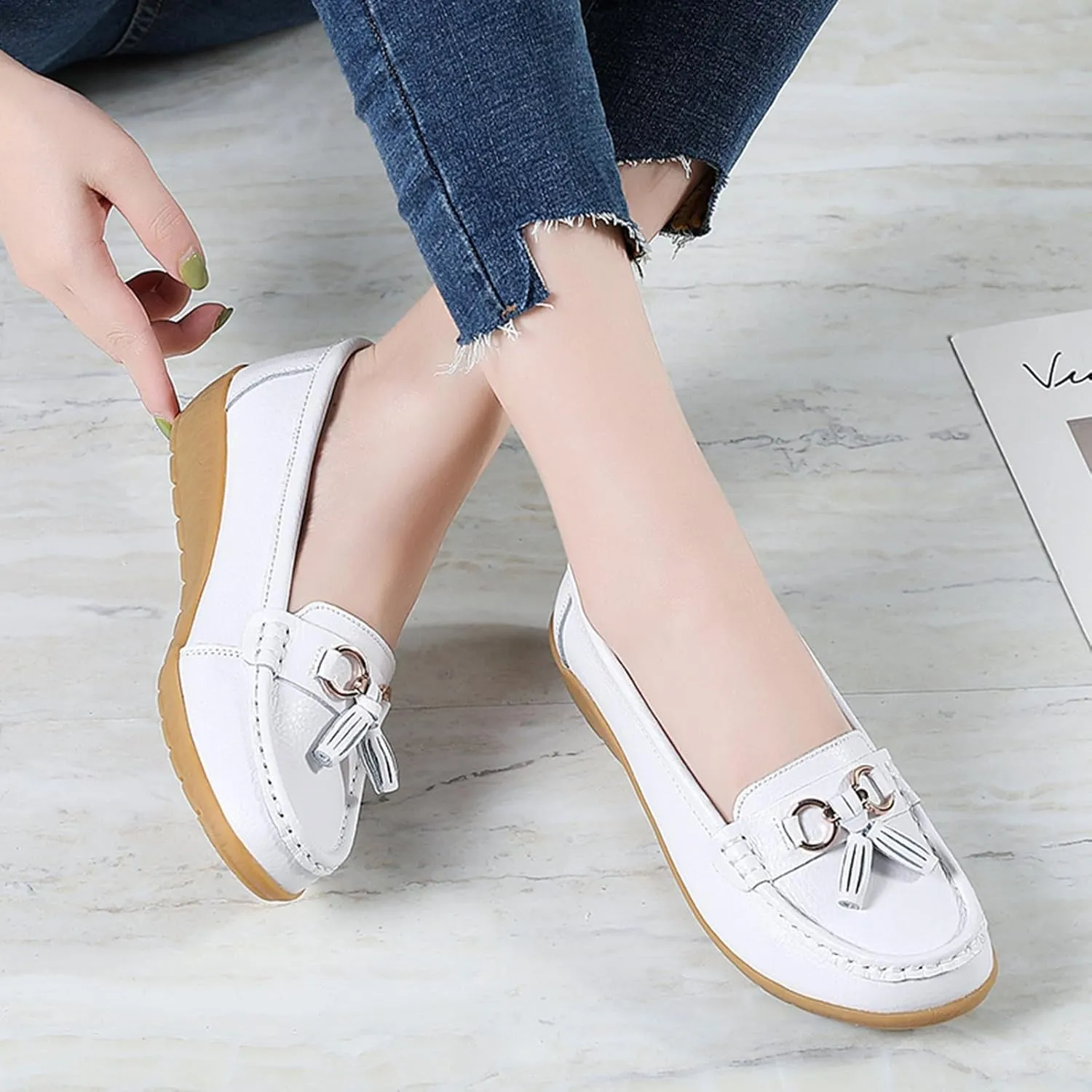 Womens Flats Shoes Comfortable Loafers Walking Shoes Slip On Work Shoes Comfort Work Shoes Dressy Office Shoes