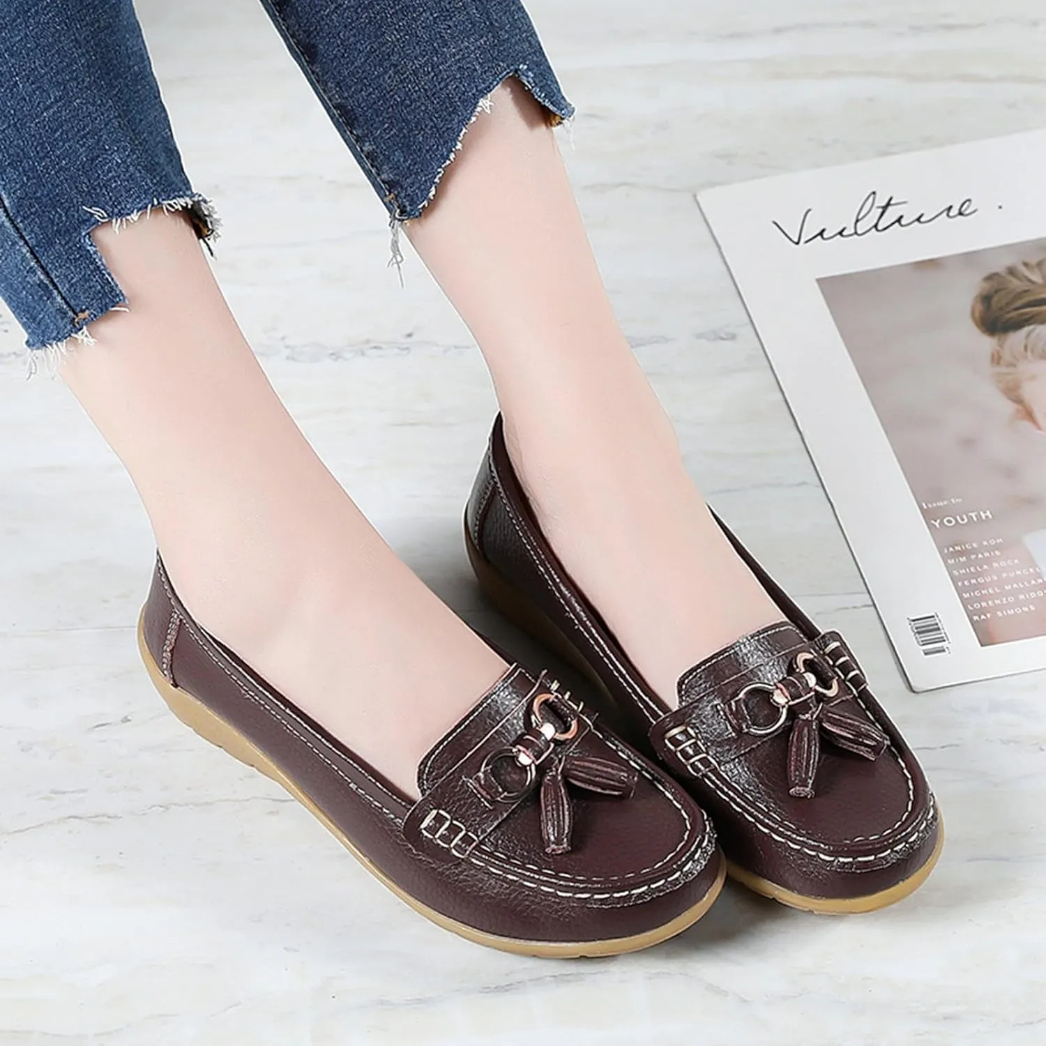 Womens Flats Shoes Comfortable Loafers Walking Shoes Slip On Work Shoes Comfort Work Shoes Dressy Office Shoes