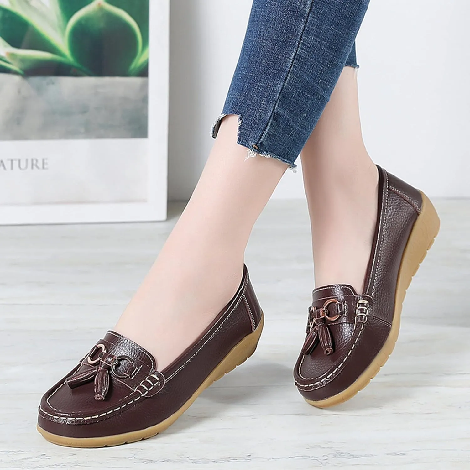 Womens Flats Shoes Comfortable Loafers Walking Shoes Slip On Work Shoes Comfort Work Shoes Dressy Office Shoes
