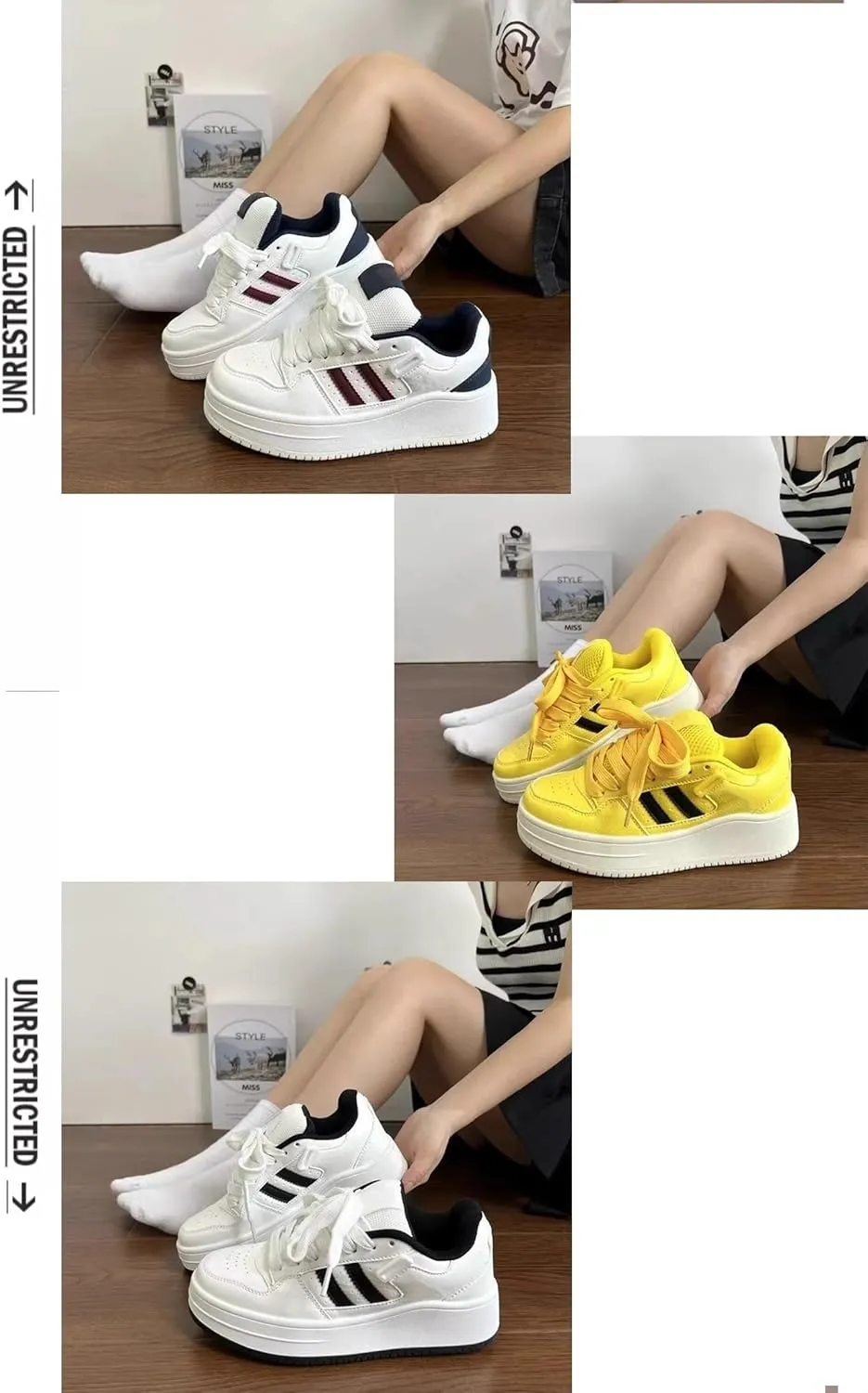 Y2K Chunky Sole Sneakers for Women - Platform Loafers, Comfortable Casual Trainers for Everyday Wear and Stylish