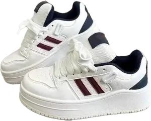 Y2K Chunky Sole Sneakers for Women - Platform Loafers, Comfortable Casual Trainers for Everyday Wear and Stylish