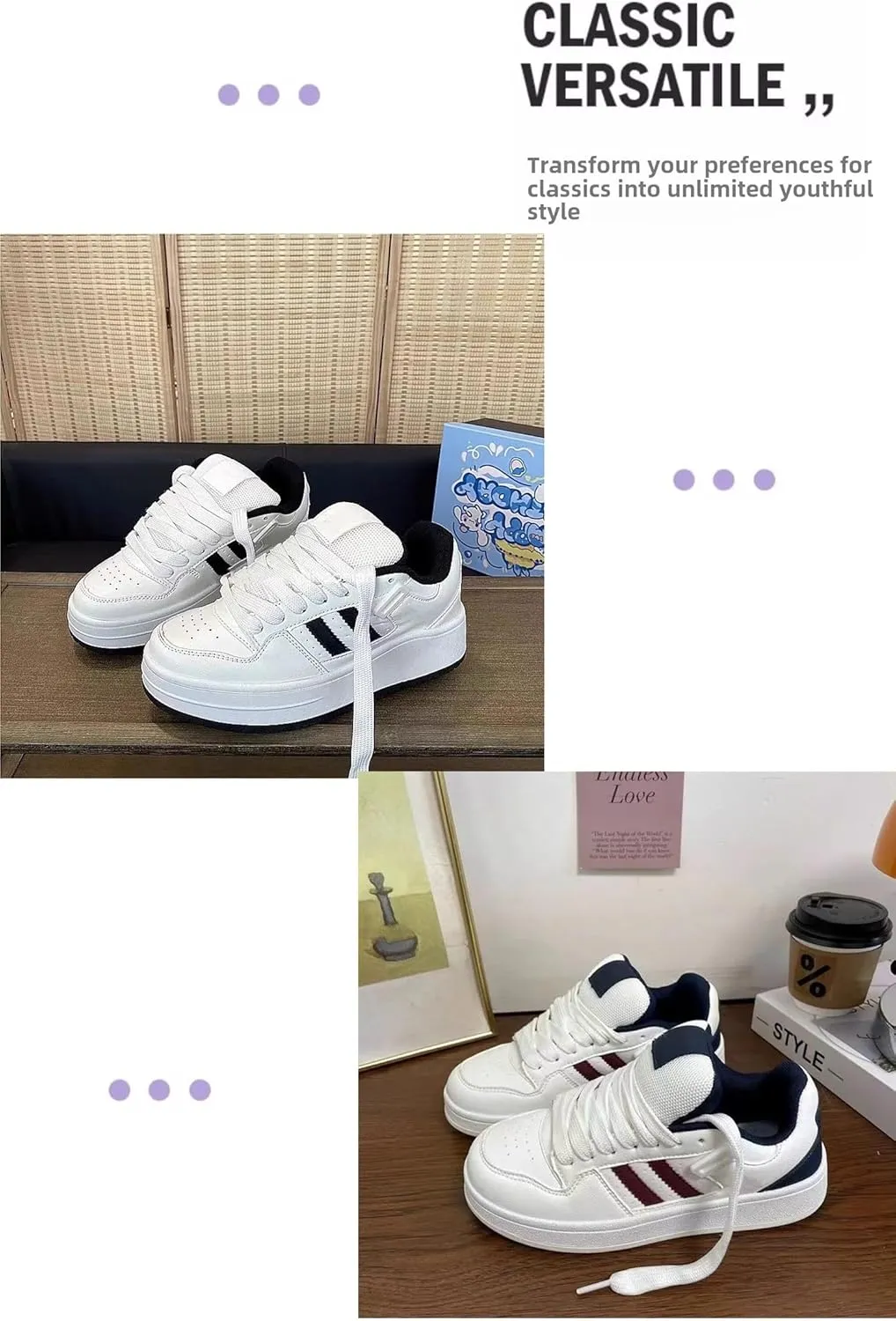 Y2K Chunky Sole Sneakers for Women - Platform Loafers, Comfortable Casual Trainers for Everyday Wear and Stylish